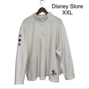 Disney Store 1/4 Zip White Fleece Pullover Sweatshirt Size XXL